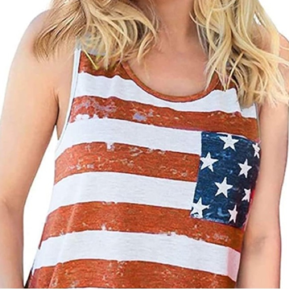 Women's American Flag Racerback Tank - Picture 8 of 10